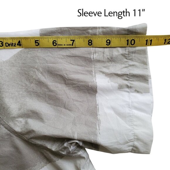 ALFANI All Cotton Painted Blocks Regular-Fit Stretch Printed Button-Down Shirt M - Picture 13 of 13